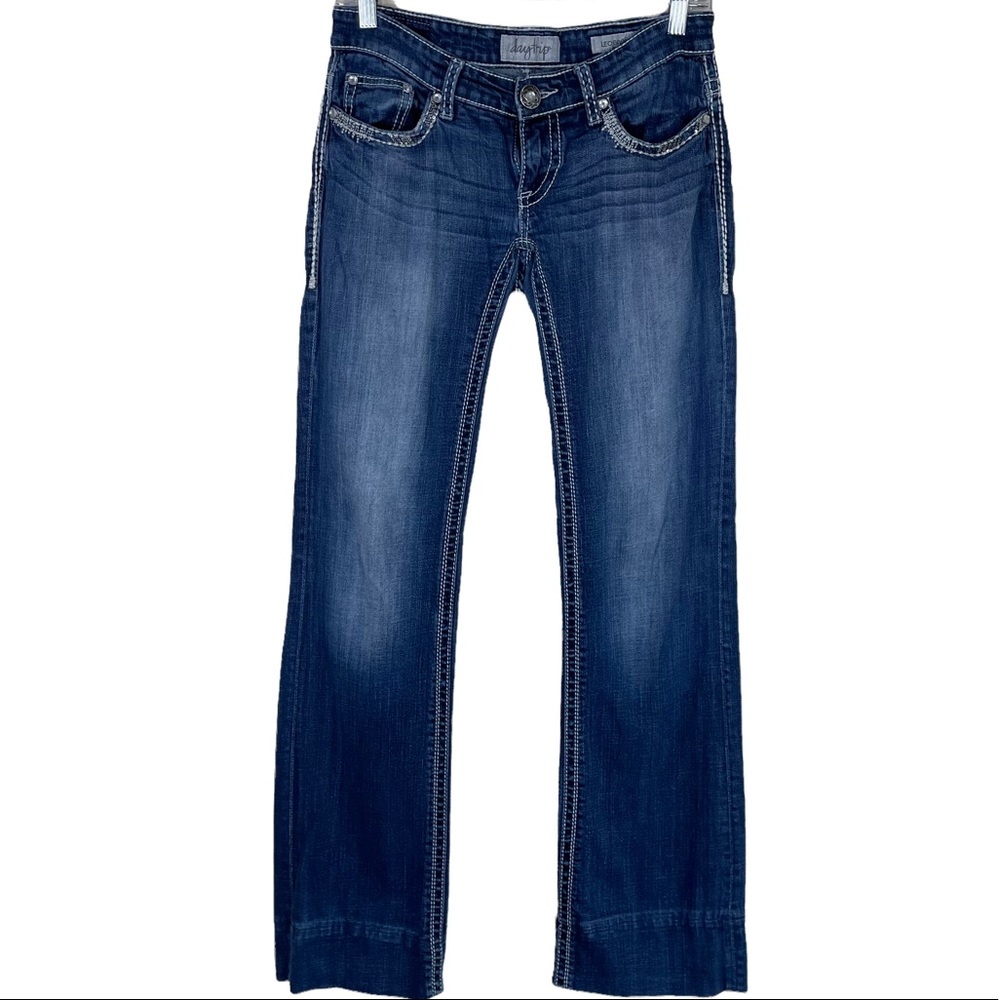 Daytrip Leo Bootcut Sequin Bling 2-Extra Long Size 27 Premium Denim Blue Jeans